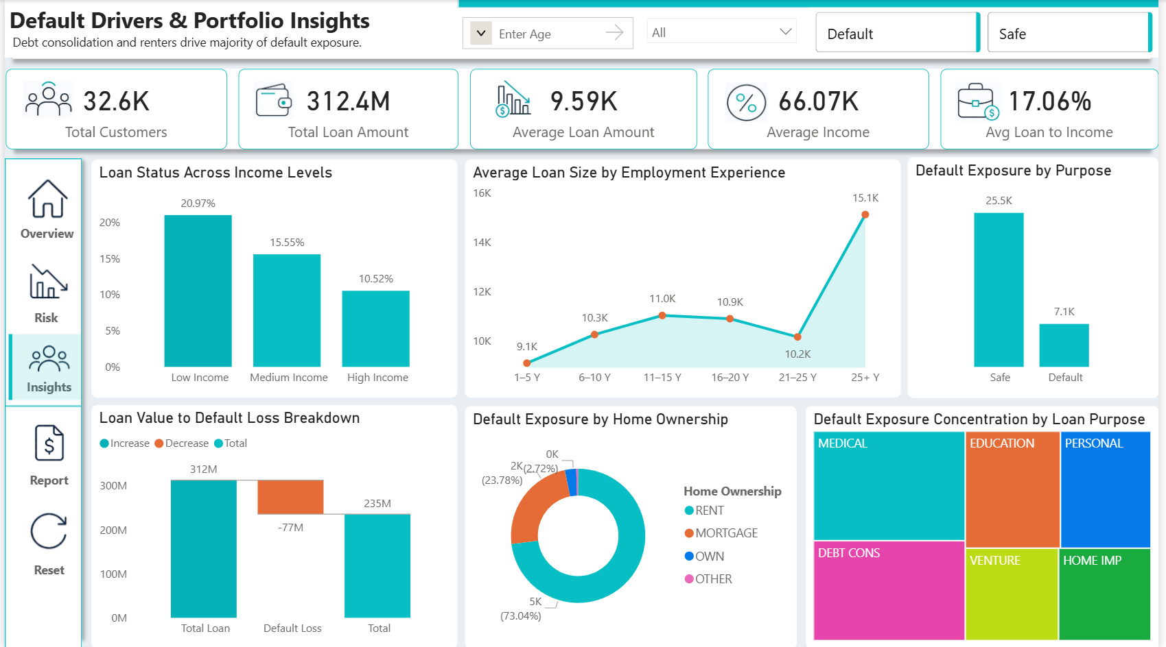 Page 3: Default Drivers & Portfolio Insights